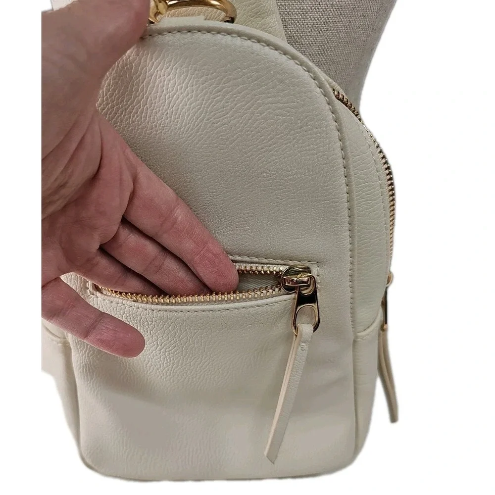 Universal Thread Cross Body Mini Back Pack, Ivory, Vegan Leather - Picture 7 of 13